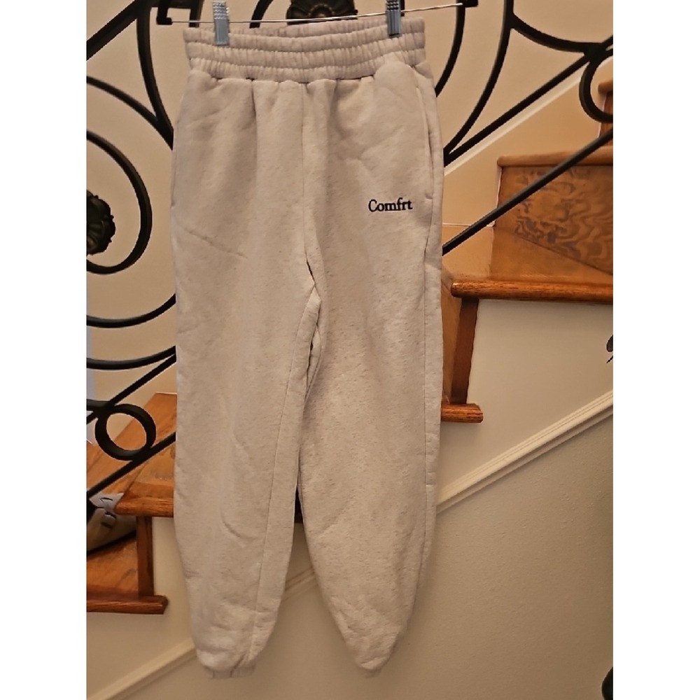 Comfrt Heather Gray Fleece Jogger Sweatpants Small